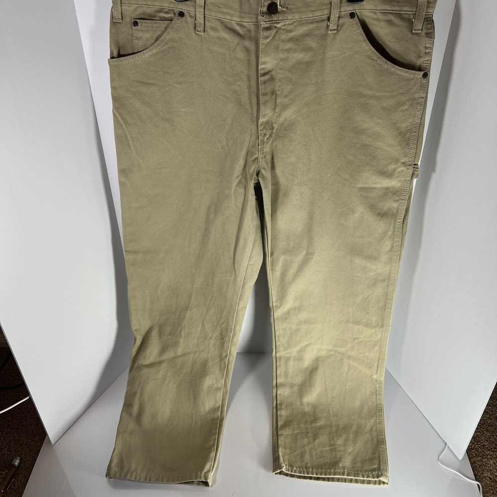 Dickies Men's Canvas Size 38x30 Pants Brown Slash Utility Pocket EUC
